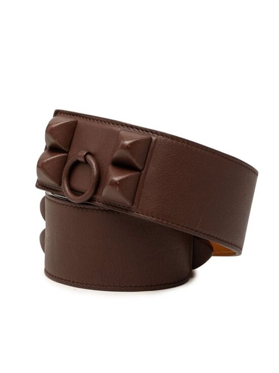 Hermes Collier de Chien 80 Brown Leather 1- Belt main image 4